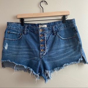 Free People Distressed Jean Shorts